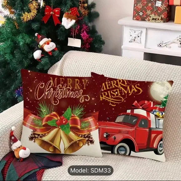 Christmas Pillowcases,17.7x17.7 Inch, Set Of 4, Pillow Inserts Not included B21 - Picture 5 of 5